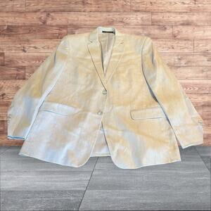 Tasso Elba Men’s Linen Blend Sports Coat Blazer Size 44R 2 Button